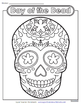 Day of the Dead Coloring Sheet