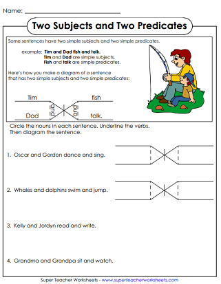 Printable Grammar Worksheets (Diagramming Sentences)