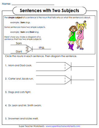 Diagramming Sentences: Worksheets