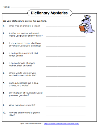 Dictionary Skills Booklet