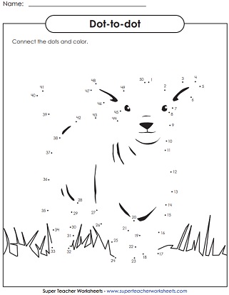 Dot-to-Dot Worksheet Animal