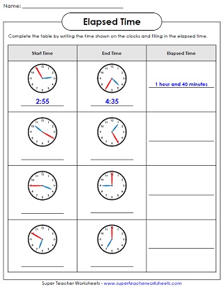 worksheet Elapsed Time clock time : questions Worksheets  Worksheets Time Math