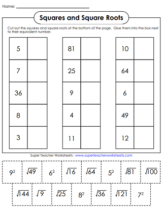 Squared Numbers and Square Roots