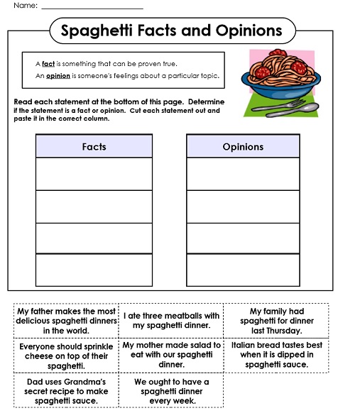 Fact And Opinion Anchor Chart Printable