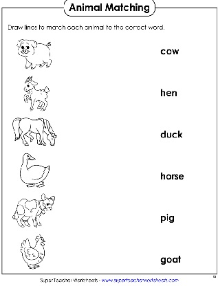 Farm Animal Worksheets