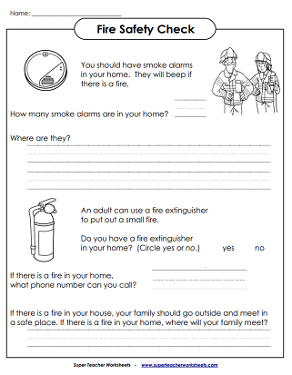 Fire Prevention Worksheets