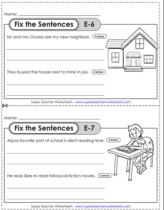 Fix the Sentences Printable