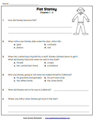 Chapter Book Question Worksheets