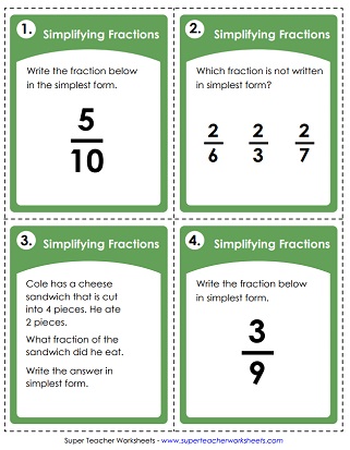 Equivalent Fractions & Simplifying Fractions (Worksheets)