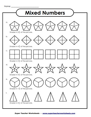 Mixed Number Worksheets