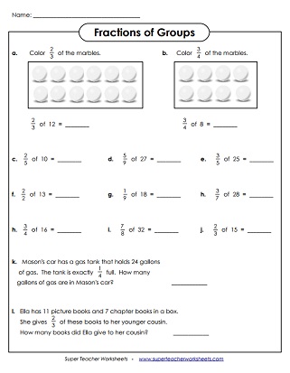 Fractions of Groups Printable