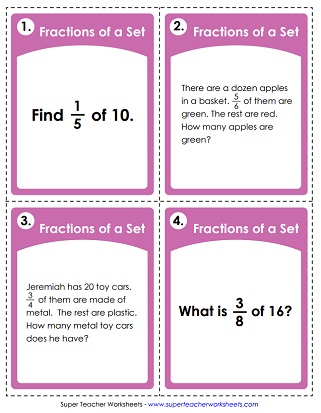 Fractions of Sets Task Cards