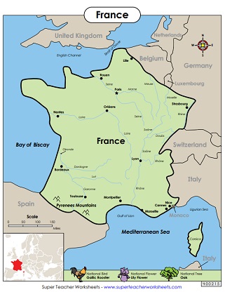 Printable Map France