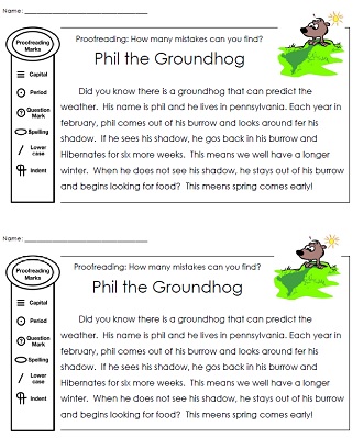 Groundhog Day Prediction Chart Kindergarten