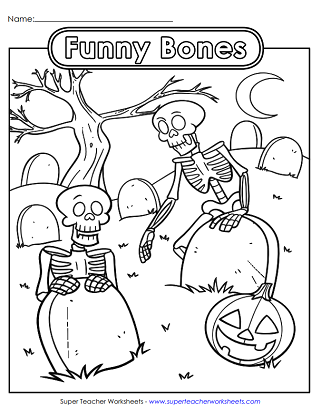 Halloween Coloring Worksheets - Skeletons