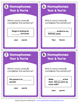 Printable Homophone Worksheets and Activities