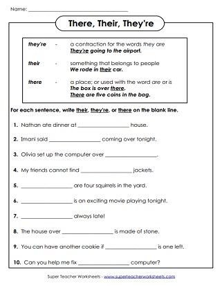 Homophones Worksheets