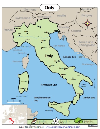 Printable Map of Italy