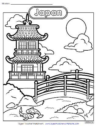 Japan Coloring Page