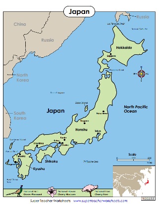 Printable Map of Japan