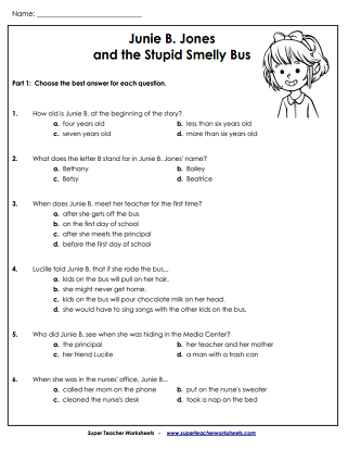 Literacy Unit Printable Worksheets