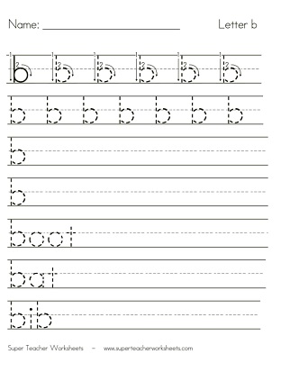 Alphabet Tracing Worksheets (Letter B)