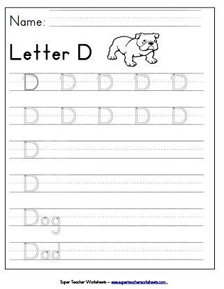 letter d worksheets recognize trace print