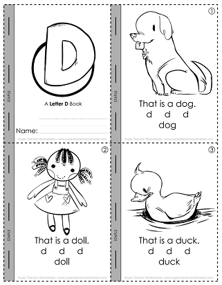 Printable Letter D Worksheets - Mini-Book