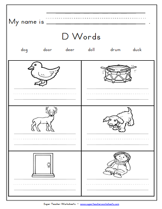 Letter D Worksheets - Writing