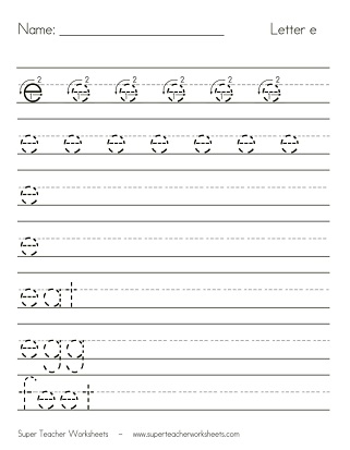 Printable Letter E Handwriting Worksheet! – SupplyMe