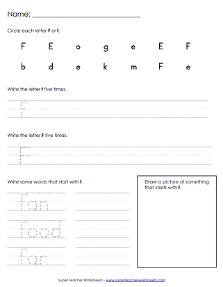 Printable Letter F Worksheets