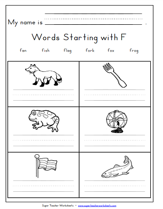 Letter F Worksheets