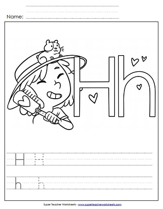 letter h worksheets recognize trace print