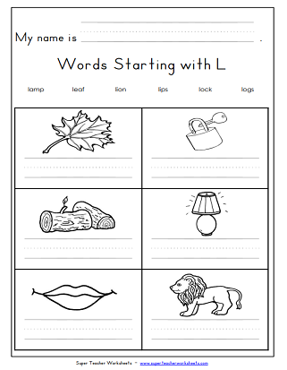 Letter L Worksheets - Writing