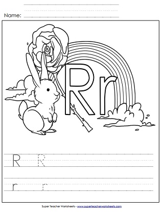 letter r worksheets recognize trace print