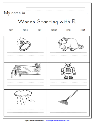 Letter R Worksheets - Writing