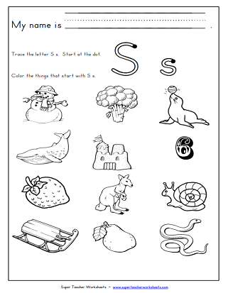 Letter S Worksheets - Coloring Page