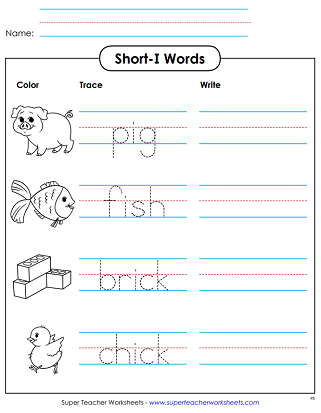 Short I - Phonics Worksheets