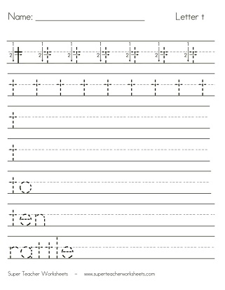 Letter T Handwriting Practice Worksheet - Have Fun Teaching