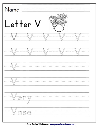 Letter V Worksheets