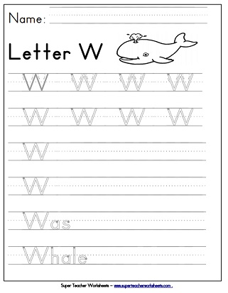 Letter W Worksheets