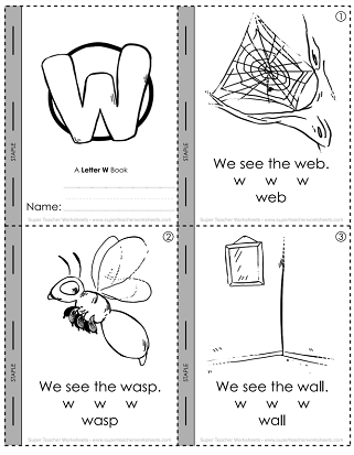 Printable Letter W Mini-book