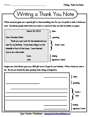 Friendly Letter Writing Template by Teach Simple