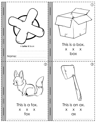 Printable Letter X Mini-book