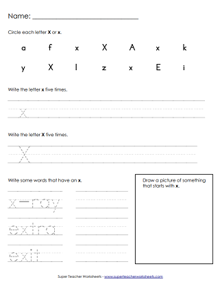 Letter X Worksheet