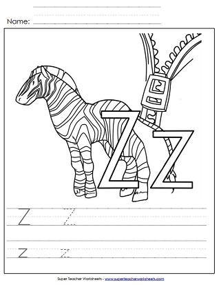 letter z worksheets recognize trace print