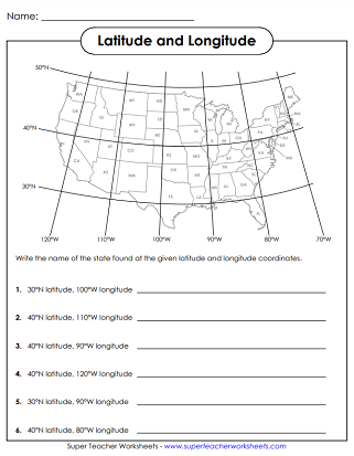 USA Map - Latitude and Longitude