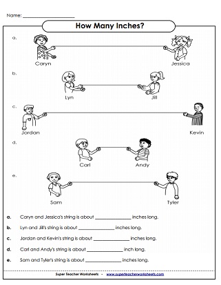 measurement worksheets yards feet inches