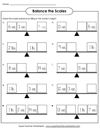 Measurement - Weight (Worksheets)