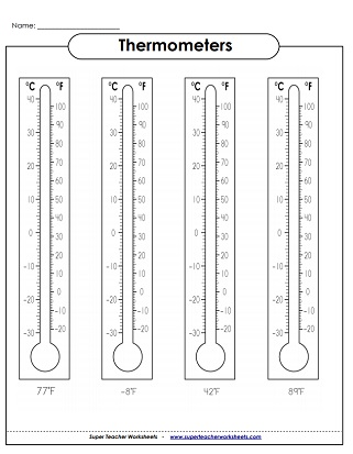 Printable Temperature Worksheets